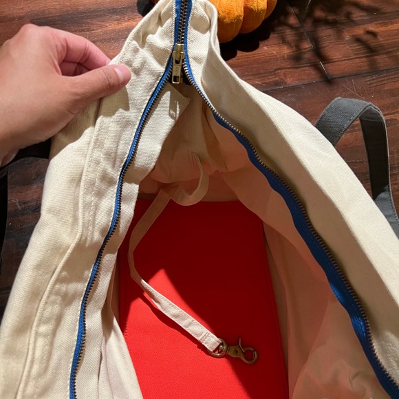 CANVAS PET TOTE NATURAL & ORANGE - Picture 8 of 10